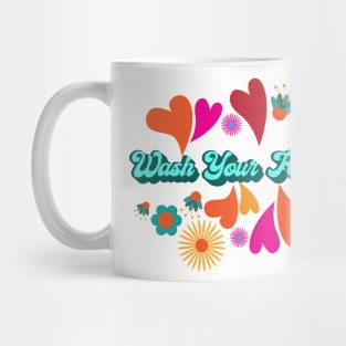 Retro "Wash Your Hands" Cold Flu Virus Prevention Mug